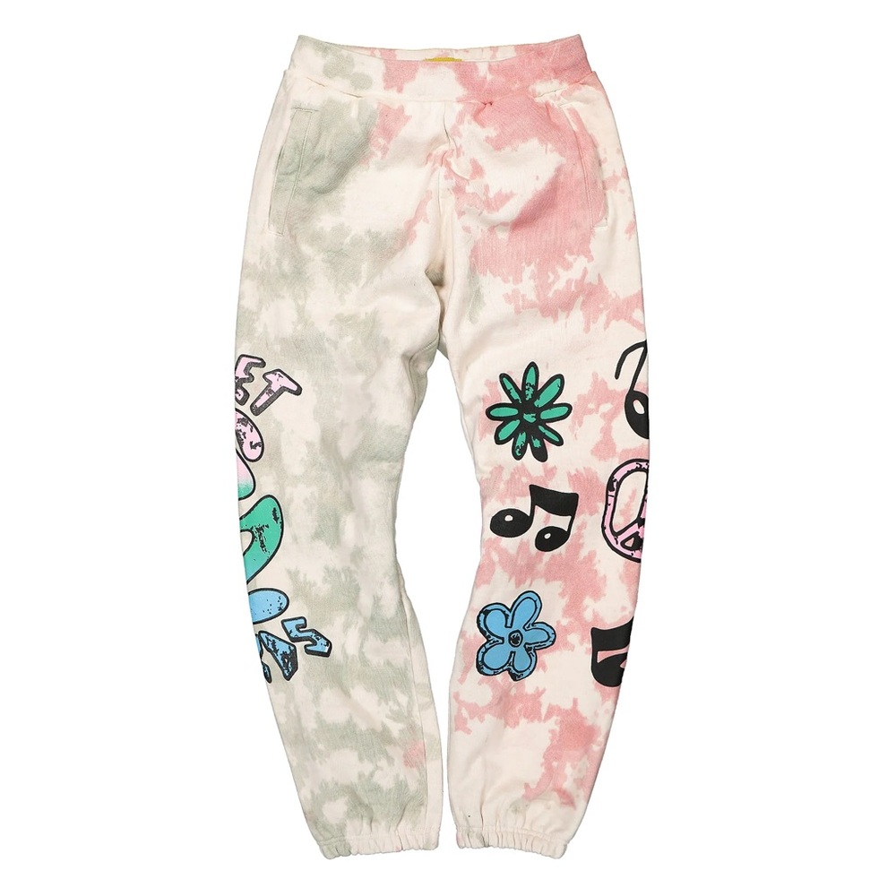 NWT Chinatown Market Smiley Records Angel Sigh Sweat Pants Tie Dye sz XXL